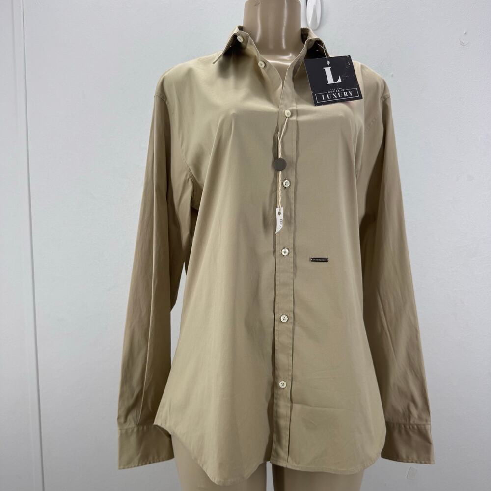 New DSQUARED2 Cotton Blend Button Up Shirt sz 44 Italy Made Quiet Luxury Capsule